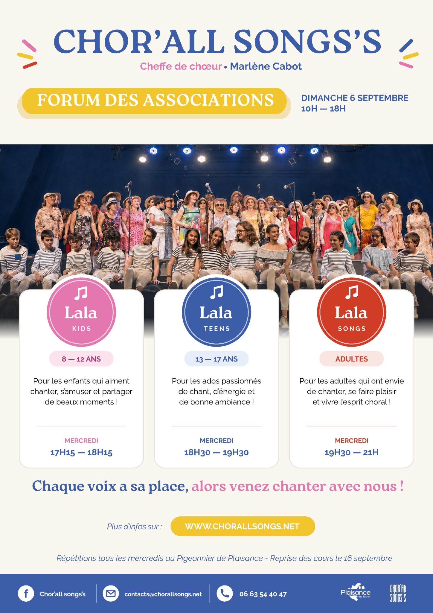 Affiche Chor'All Songs's : Forum des associations dimanche 6 septembre 10h-18h